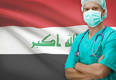 背景带有国旗的外科医生系列 - 伊拉克图片下载