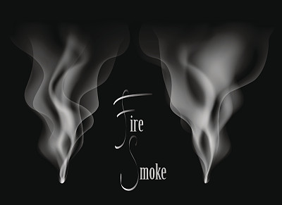 火烟雾矢量插图，透明逼真的烟雾效果图片下载