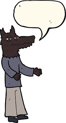 卡通狼人与语音泡泡图片下载