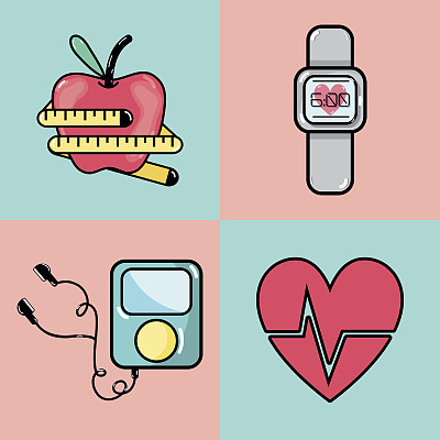 平面线设置图标的适合度图片下载