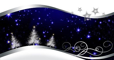 蓝色的圣诞背景素材图片