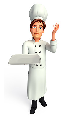 年轻厨师配菜图片下载