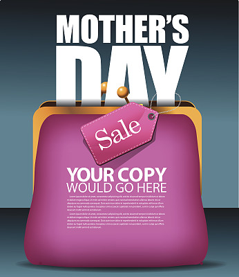 母亲节销售钱包背景EPS 10矢量图片下载