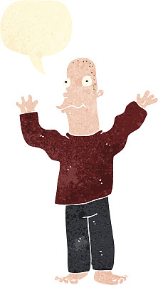 复古卡通兴奋的人图片下载