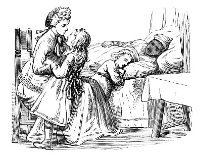 维多利亚家庭照顾一个生病的加勒比黑人妇女图片下载