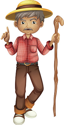 老人拿着一根棍子图片下载