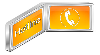 热线按钮- 3D插图图片下载