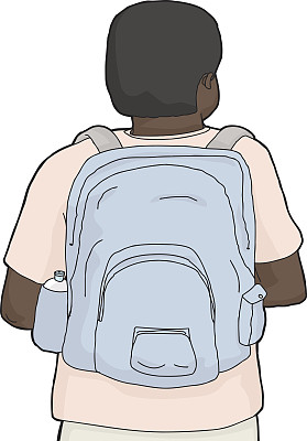 背双肩包的孤立人士图片下载