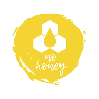 没有蜂蜜标签。食物不耐受的象征。矢量图图片下载