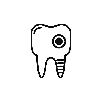 龋齿矢量线条图标图片下载