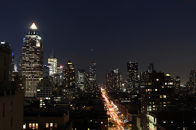 纽约街头夜长曝光图片下载