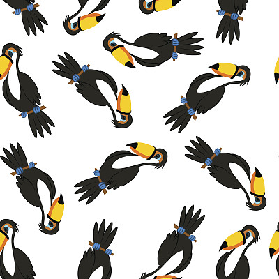 无缝搞笑卡通巨嘴鸟图片下载