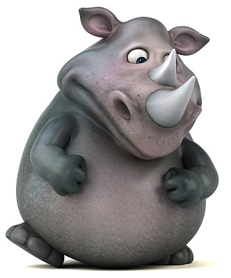 有趣的犀牛- 3D插图图片下载