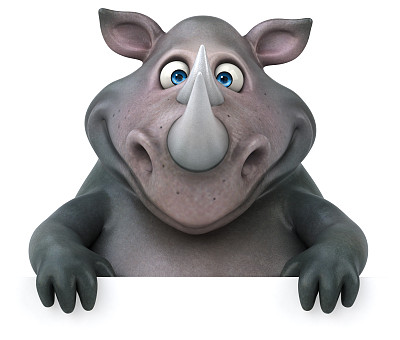 有趣的犀牛- 3D插图图片下载