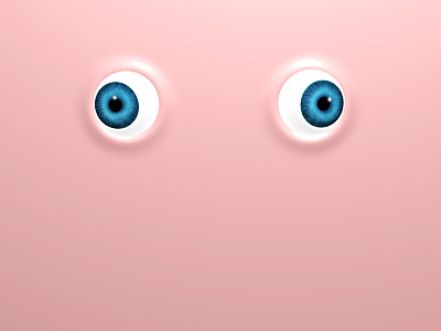 有趣的蓝眼睛，粉红色的背景图片下载