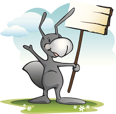 可爱的蚂蚁拿着盘子图片下载