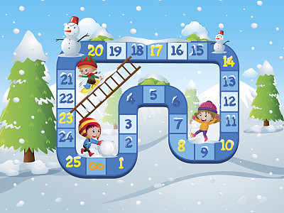 游戏模板与孩子玩在雪的背景图片下载