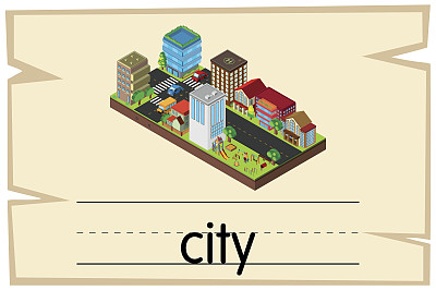 城市场景的Wordcard模板图片下载