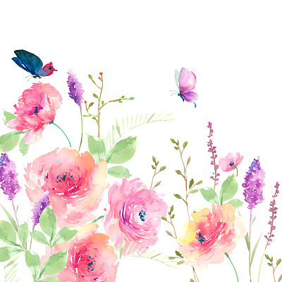 水彩花素材图片