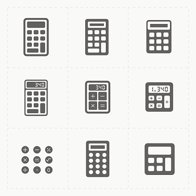 黑色计算器图标矢量图图片下载