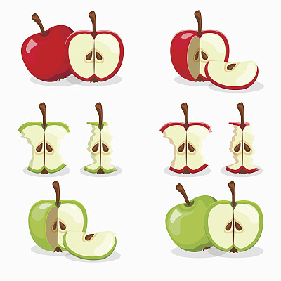 苹果和苹果切水果架图片下载