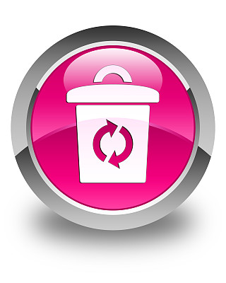 垃圾图标亮粉色圆形按钮图片下载