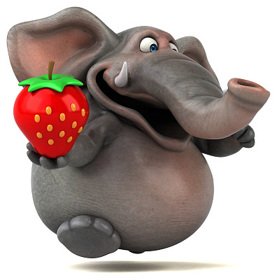 有趣的大象- 3D插图图片下载