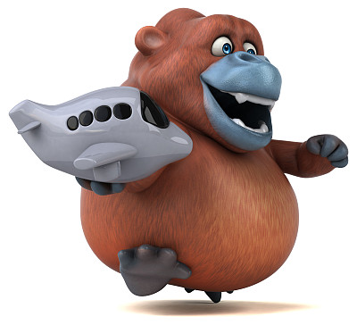 有趣的猩猩- 3D插图图片下载