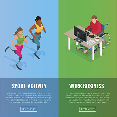 等距轮椅。残疾人在电脑前工作。通过网络进行通信。残疾人体育活动。的残疾运动员。图片下载