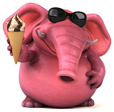 有趣的大象- 3D插图图片下载