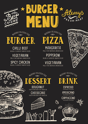 餐厅菜品菜单、模板设计。图片下载