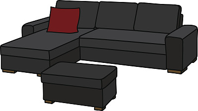 黑色的大沙发图片下载