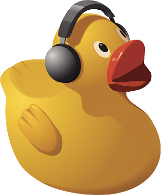 带耳机的橡胶鸭子图片下载