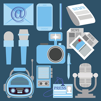 大众传媒记者平面图标图片下载