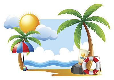 夏日的阳光和大海图片下载