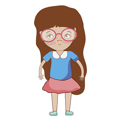 戴眼镜，穿休闲装的漂亮女孩图片下载