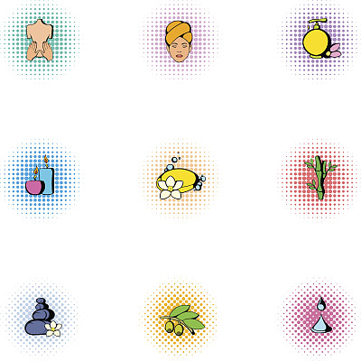 水疗图标设置，波普艺术风格图片下载