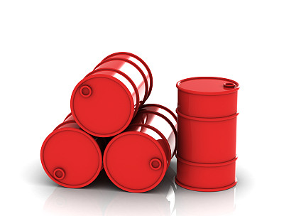 白色背景上的油桶。三维渲染图片下载