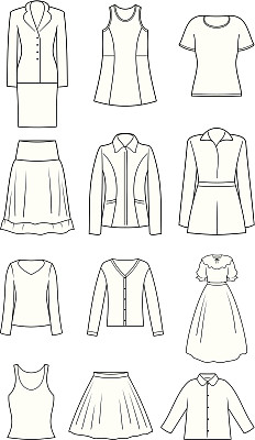 女人的衣服-矢量插图图片下载