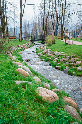 波兰扎科帕内市公园美丽的山涧图片下载