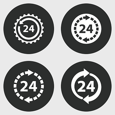24小时服务图标集图片下载