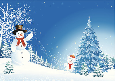 有雪人的圣诞设计图片下载