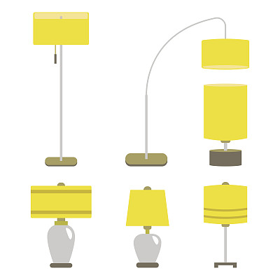 的灯。矢量插图灯灯隔离电力室内能源家具图片下载