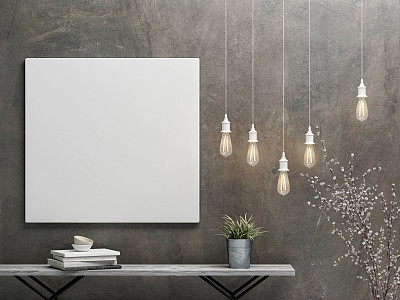 模拟海报与复古潮极简主义室内概念背景图片下载