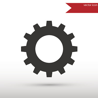 齿轮黑色图标矢量和jpg。平面样式对象。艺术图片下载