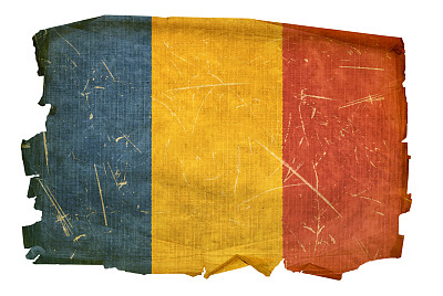 查甸旗古老，孤立在白色背景上。图片下载