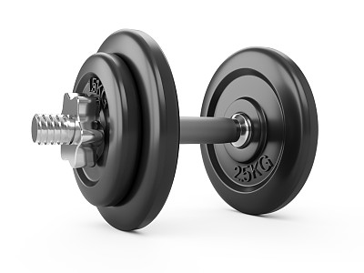 3D渲染哑铃孤立的白色背景图片下载