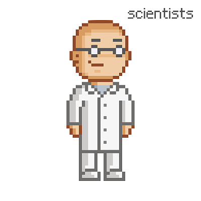 矢量像素艺术科学家图片下载