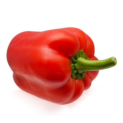 一个红辣椒孤立在白色背景上。剪切路径图片下载