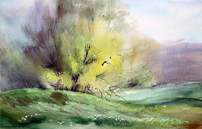 水彩画景观素材图片